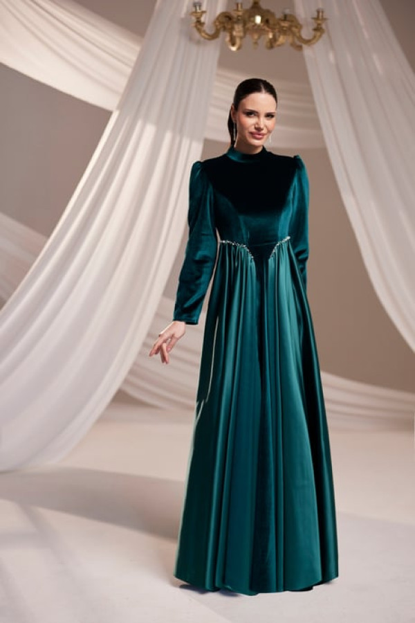 Kadife Abiye-Zümrüt