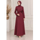 Pelerin Elbise Bordo