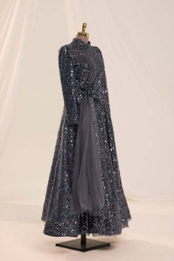 Bukle Abiye Antrasit