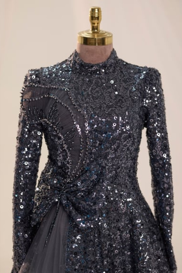 Bukle Abiye Antrasit