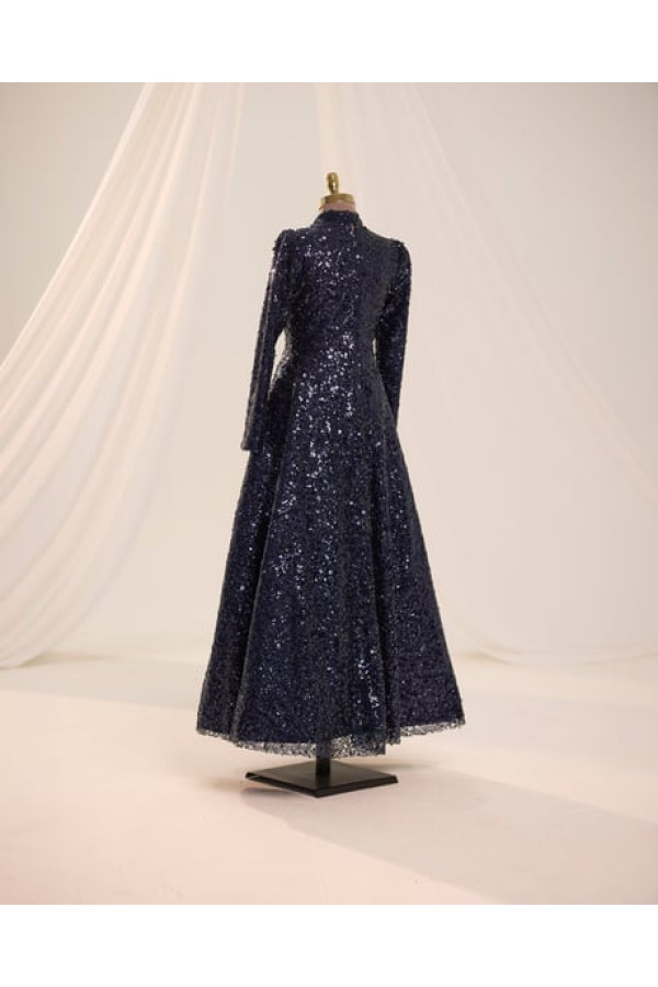 Bukle Abiye Lacivert