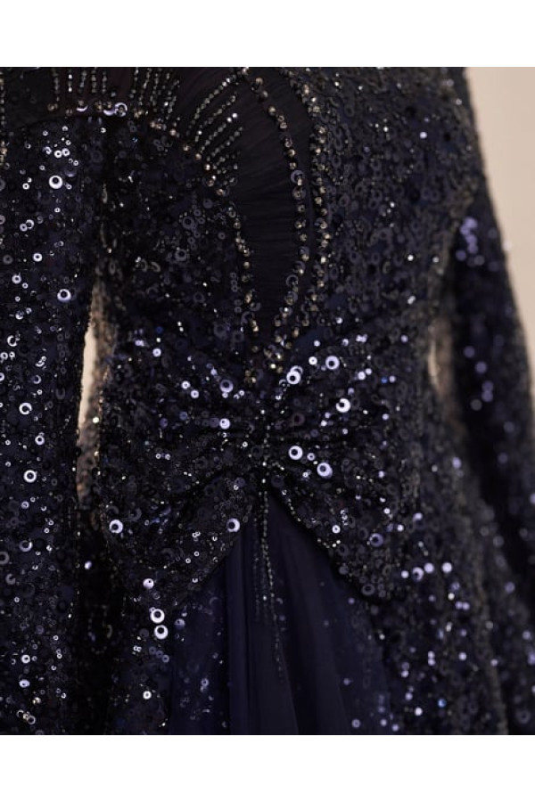 Bukle Abiye Lacivert