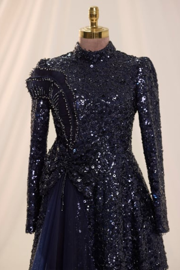 Bukle Abiye Lacivert