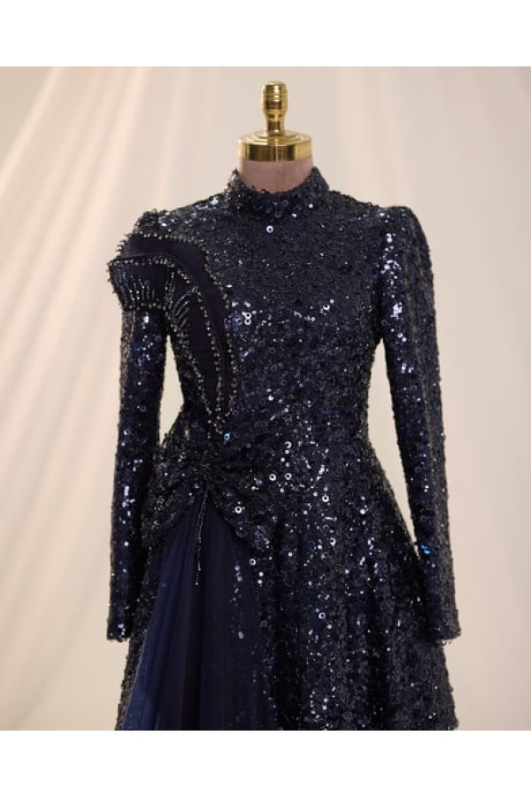 Bukle Abiye Lacivert