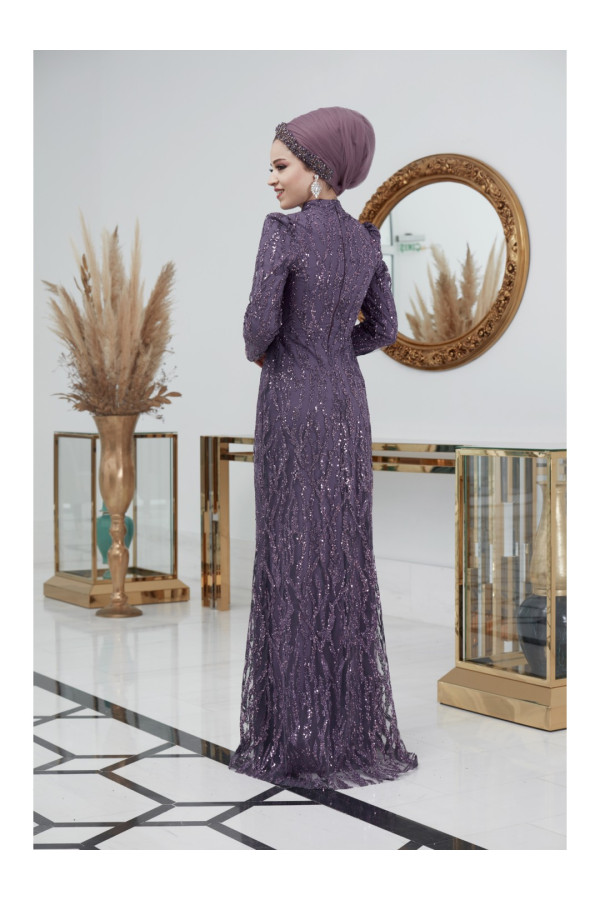 Dila Evening Dress - Purple