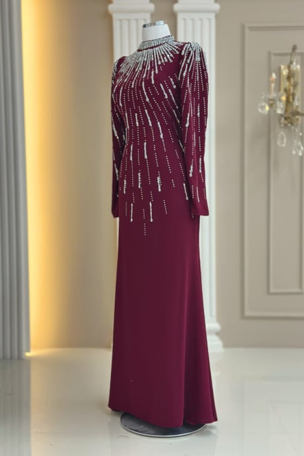 Ayla Abiye Bordo