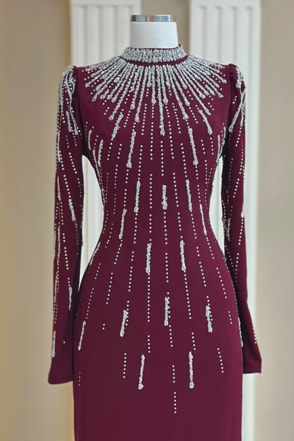 Ayla Abiye Bordo