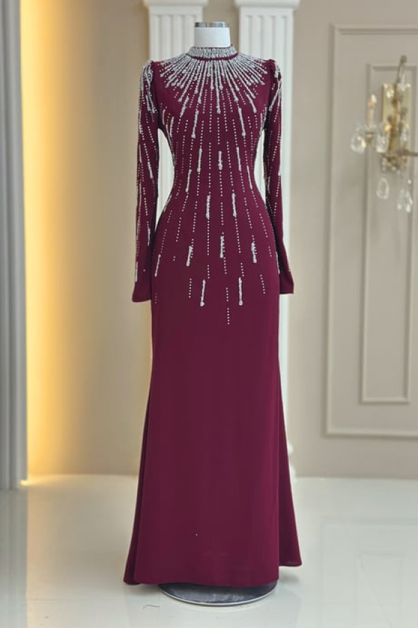 Ayla Abiye Bordo