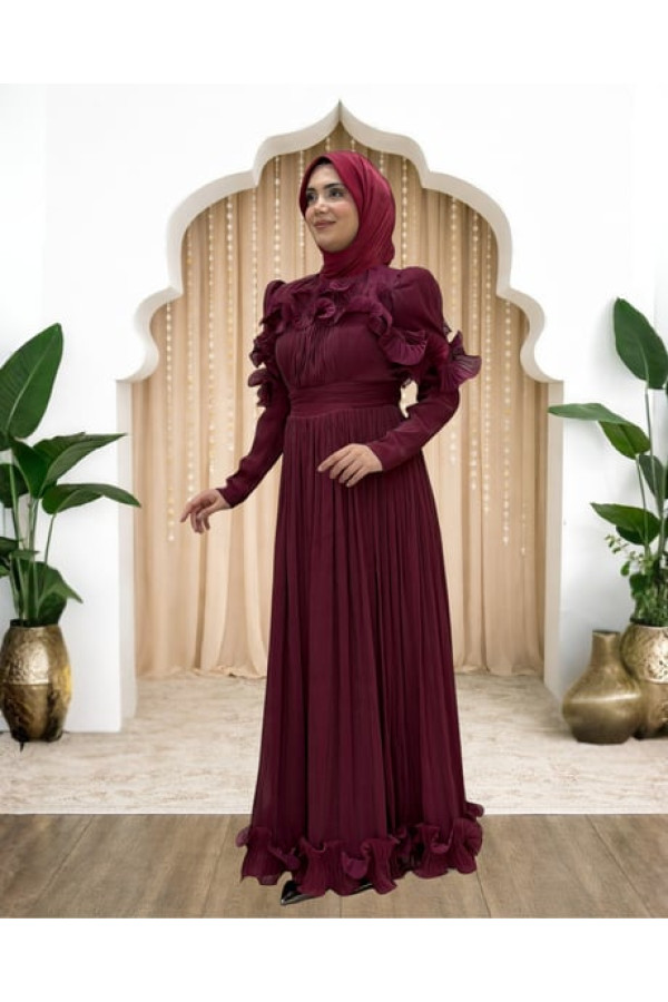 Yeliz Abiye Bordo