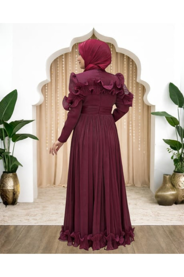Yeliz Abiye Bordo