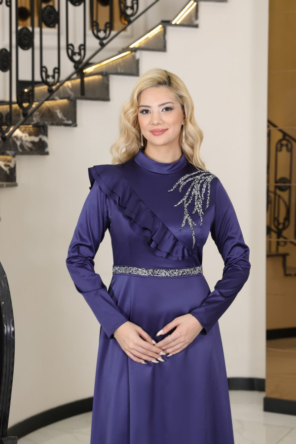 Ada Saten Abiye Lacivert