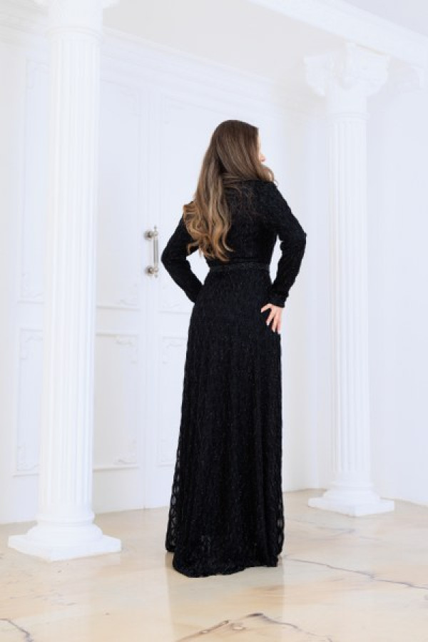 Lina Tesettür Abiye Elbise Siyah