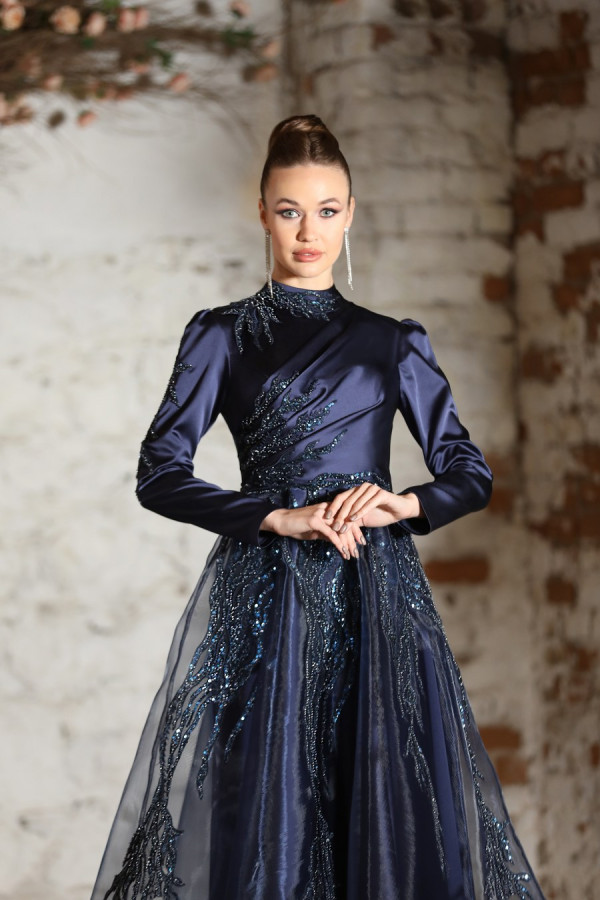 Gozde Evening Dress - Dark Blue