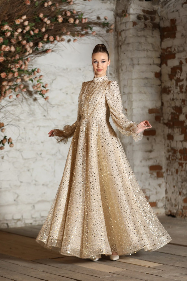 Peri Evening Dress - Gold