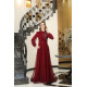 Sude Evening Dress - Claret Red Sude Evening Dress - Claret Red
