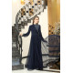 Sude Evening Dress - Dark Blue Sude Evening Dress - Dark Blue