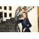 Sude Evening Dress - Dark Blue Sude Evening Dress - Dark Blue