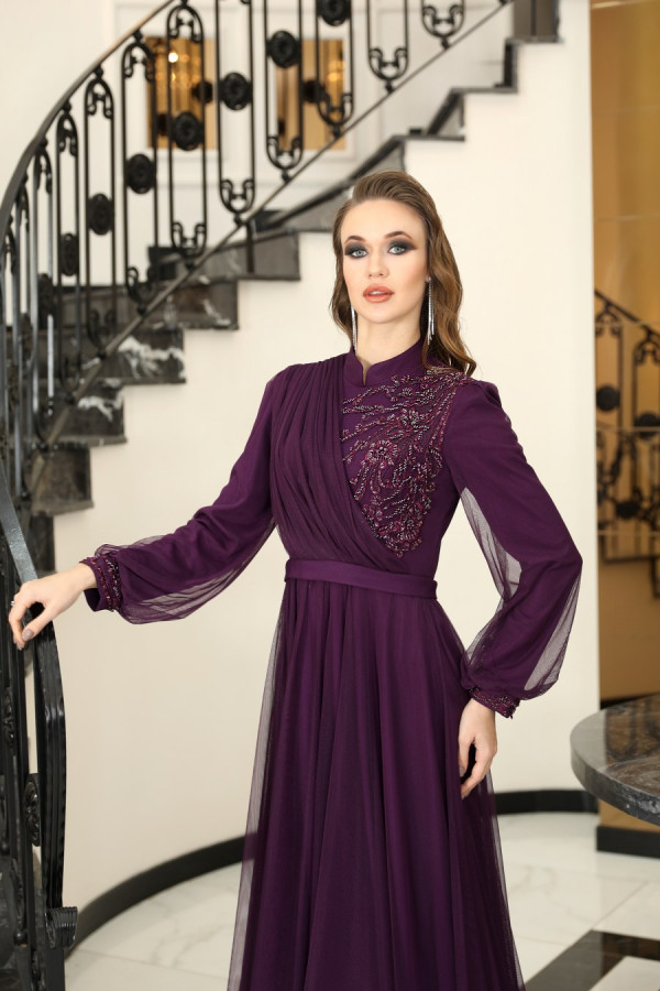 Sude Evening Dress - Purple Sude Evening Dress - Purple