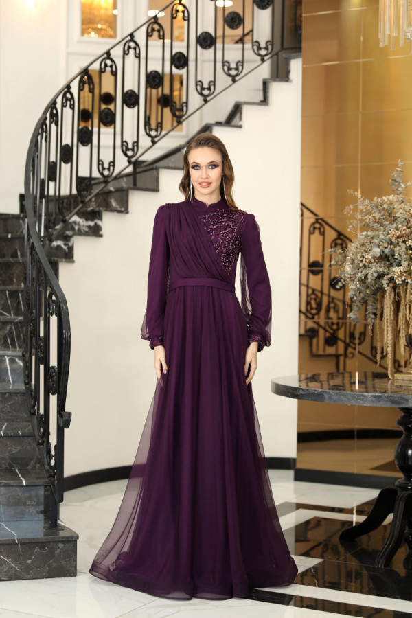 Sude Evening Dress - Purple Sude Evening Dress - Purple
