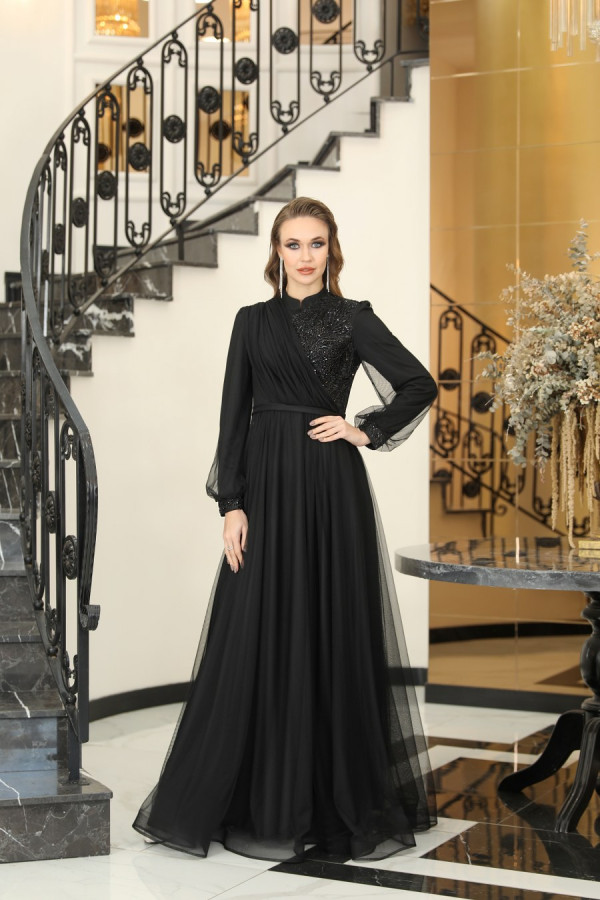 Sude Evening Dress - Black Sude Evening Dress - Black