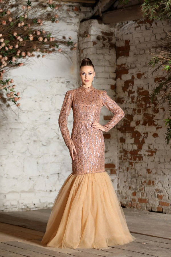 Belis Evening Dress - Copper
