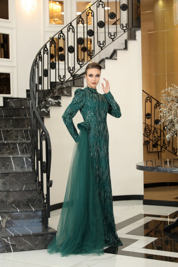 Damla Evening Dress - Emerald