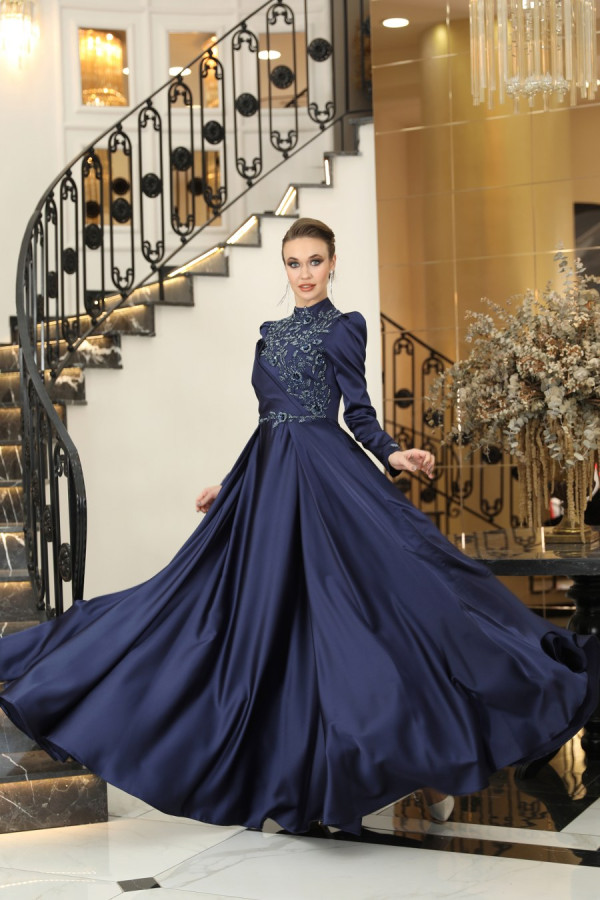 Nilufer Evening Dress - Dark Blue