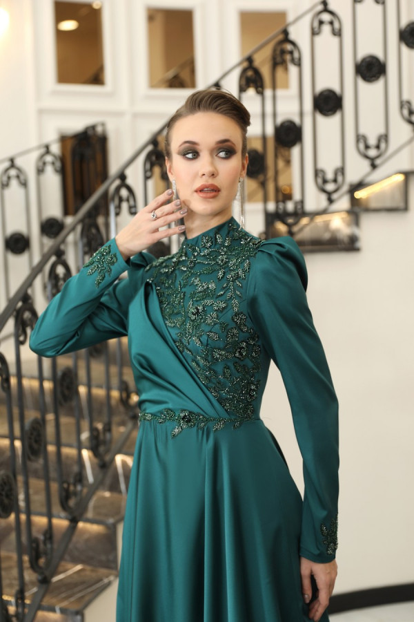 Nilufer Evening Dress - Emerald