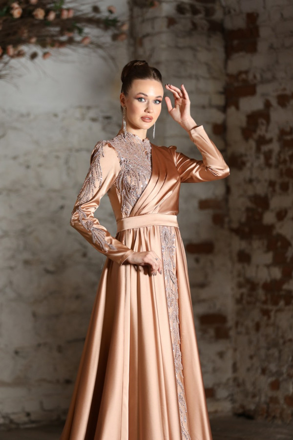 Mahidevran Evening Dress - Gold Mahidevran Evening Dress - Gold