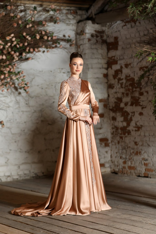 Mahidevran Evening Dress - Gold Mahidevran Evening Dress - Gold