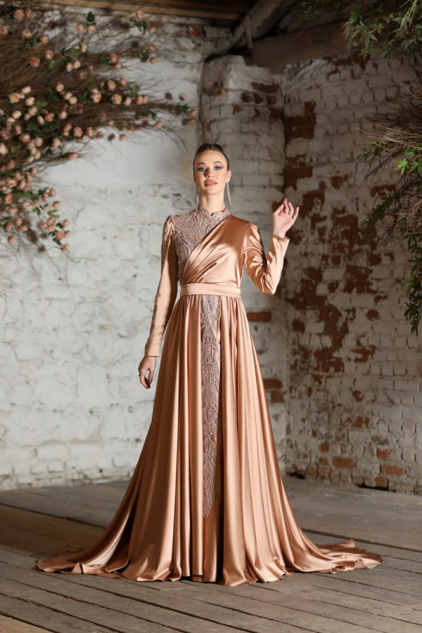 Mahidevran Evening Dress - Gold Mahidevran Evening Dress - Gold