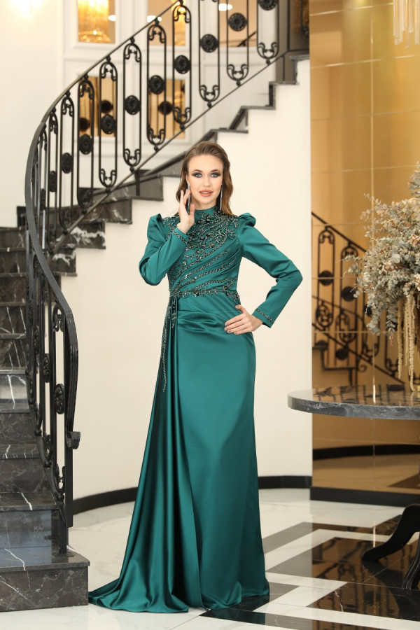 Asilay Evening Dress - Emerald
