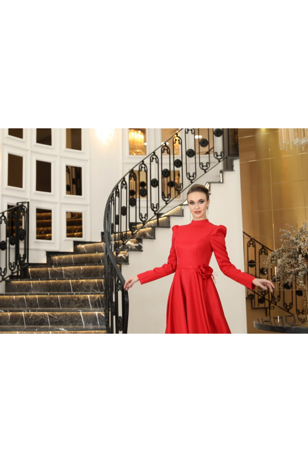 Ozge Evening Dress - Red
