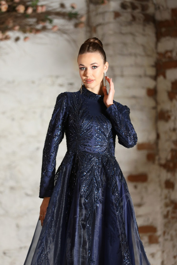 Eda Evening Dress - Dark Blue