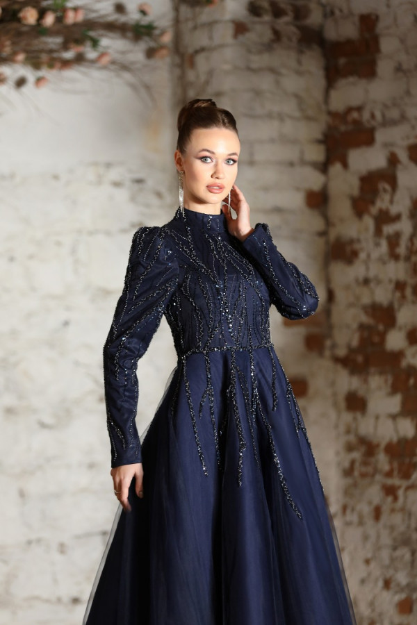 Yakut Evening Dress - Dark Blue