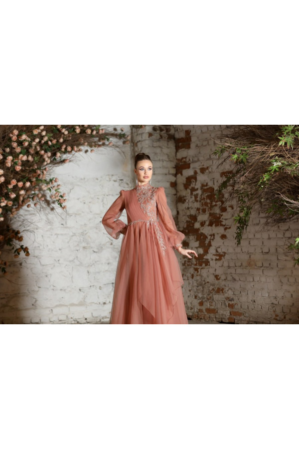 Ayperi Evening Dress - Copper