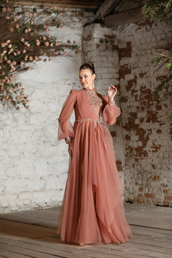 Ayperi Evening Dress - Copper