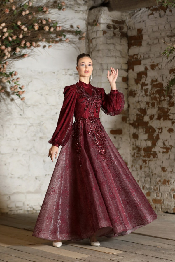 Rüya Evening Dress - Claret Red