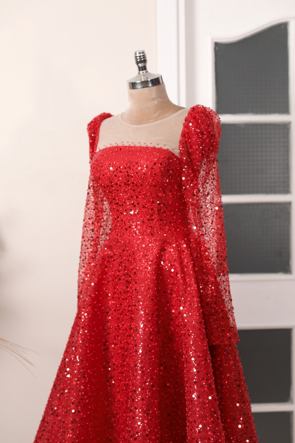 Diamond Evening Dress - Red