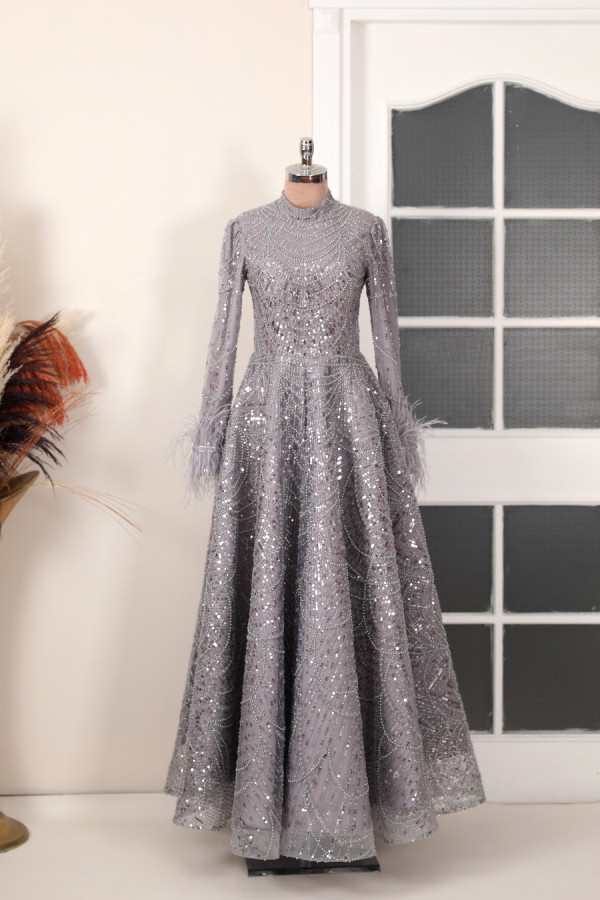 Rosalin Evening Dress - Gray