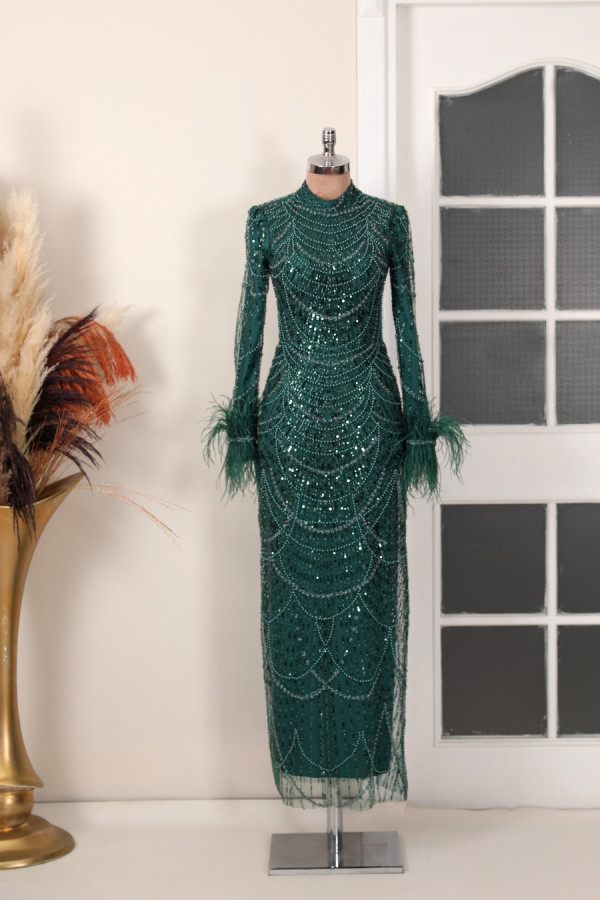 Veronica Evening Dress - Emerald