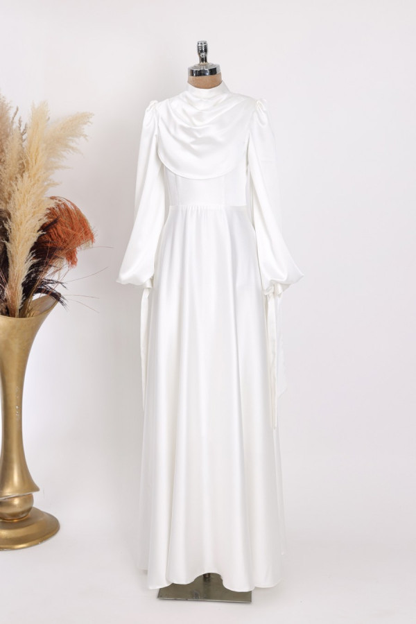 Zehra Tesettür Abiye - Ekru Zehra Tesettür Abiye - Ekru