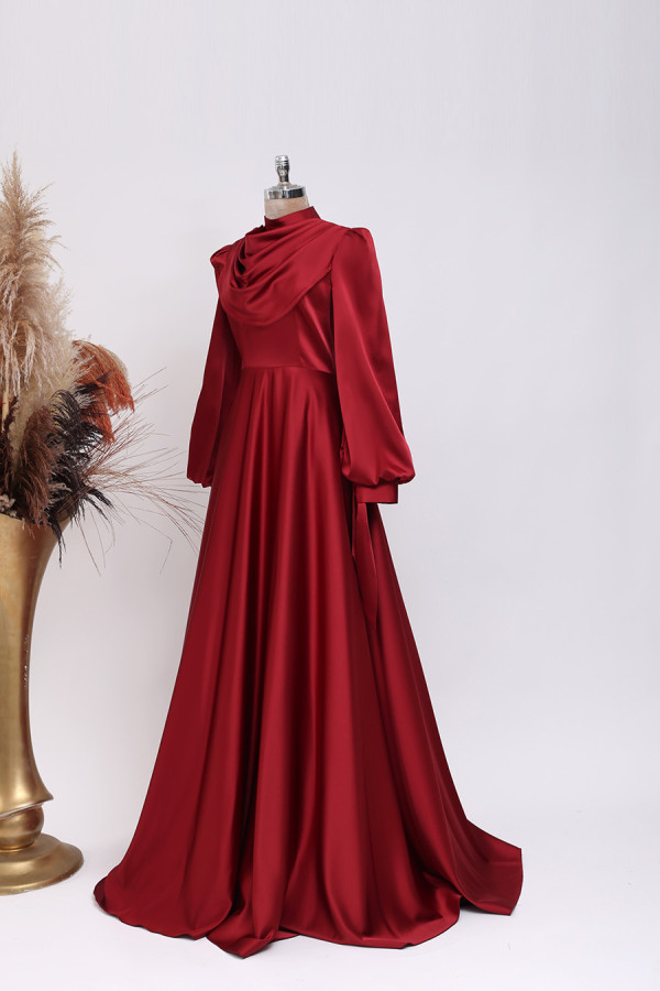 Zehra Tesettür Abiye - Bordo Zehra Tesettür Abiye - Bordo