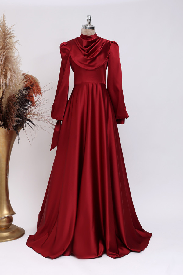 Zehra Tesettür Abiye - Bordo Zehra Tesettür Abiye - Bordo