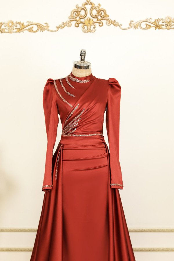 Asil-Dress-Brick-Color Asil-Dress-Brick-Color