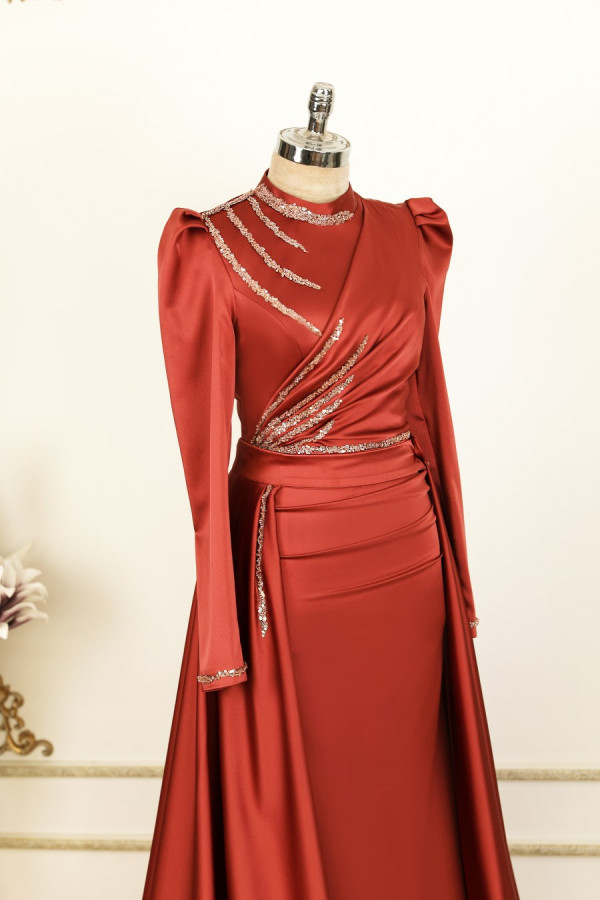 Asil-Dress-Brick-Color Asil-Dress-Brick-Color