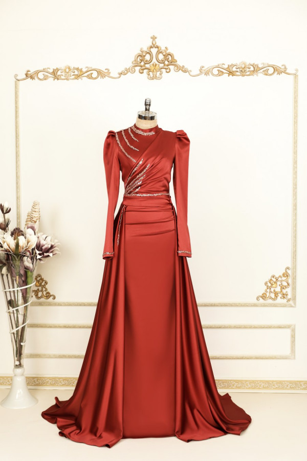Asil-Dress-Brick-Color Asil-Dress-Brick-Color