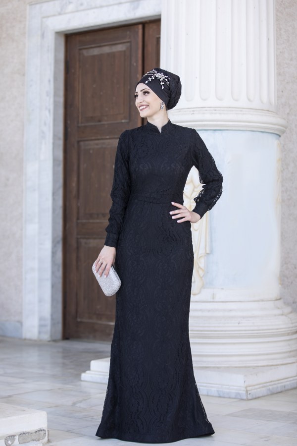 Ahu Dantel Elbise Siyah Ahu Dantel Elbise Siyah