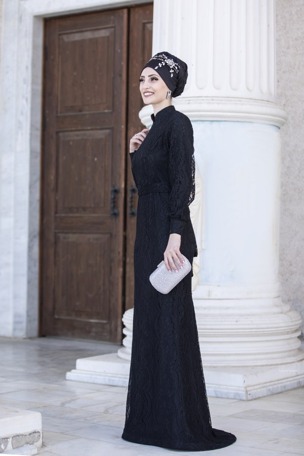 Ahu Dantel Elbise Siyah Ahu Dantel Elbise Siyah