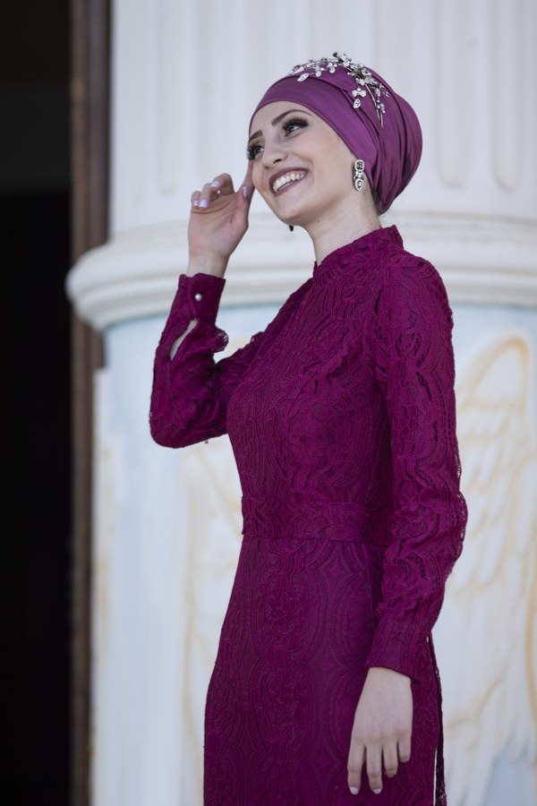 Ahu Dantel Elbise Fuşya Ahu Dantel Elbise Fuşya